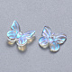 Transparent Spray Painted Glass Charms GLAA-T016-20-2