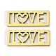 201ステンレススチール製カボション  レーザー切断  単語の愛の長方形  ゴールドカラー  7.5x20x1mm STAS-E200-04G-1