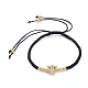 Bracelets tressés en fil de nylon réglable en laiton léopard BJEW-JB04985-01-1