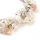 Natural White Moonstone Dangle Earrings and Bracelets Sets SJEW-JS00972-5
