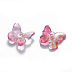 Two Tone Transparent Spray Painted Glass Charms GLAA-T016-22F-2