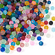 Craftdady 500 pz 20 colori fili di perle di vetro smerigliato trasparenti GLAA-CD0001-15-3