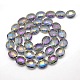 Chapelets de perles ovales de cristal à facettes en verre électrolytique EGLA-F059B-04-2