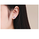 Boucles d'oreilles clous en argent sterling rhodié et 925 oxyde de zirconium EJEW-FF0011-02-11