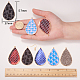 SUNNYCLUE 1 Box DIY Make 6 Pairs Leather Dangle Earring Making Starter Kit Teardrop Shape PU Leather Big Pendants with Golden Metal Frame for Jewellery Making Accessory Supplies Women Beginners DIY-SC0009-13-3