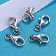 Rhodium Plated 925 Sterling Silver Lobster Claw Clasps STER-K014-H191-11mm-P-3