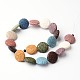 Dyed Flat Round Synthetic Lava Rock Beads Strands G-F259-04-20mm-2