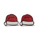 クリスマスプリントの木製スタッドピアス  女性用ステンレスピン316本付き  帽子  21x28mm  ピン：0.7mm EJEW-D046-04-2