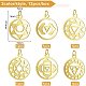 BENECREAT 12Pcs Chakra Energy Charms 12 Mixed Style 304 Stainless Steel Pendants(22.5x19x1mm) for Necklace Bracelet Crafting STAS-BC0002-80-2