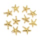 真鍮のヒトデ/海の星のペンダント  ゴールドカラー  23x20.5x2mm  穴：1mm X-KK-L134-11G-1