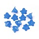 Blu satinato perline fiore acrilico trasparente X-PLF018-10-1