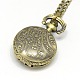 Alloy Flat Round with Cupid Pendant Necklace Quartz Pocket Watch WACH-N011-41-4