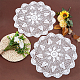 Geflochtene Tischsets aus Baumwolle mit hohlen Blumen AJEW-WH0368-06-4