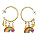 Rainbow Pride Flag Alloy Enamel Dangle Stud Earrings EJEW-JE05385-2