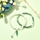 Ensemble de bracelets extensibles en bambou et perles de coquillage BJEW-TA00309-5