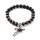 Natural Black Agate(Dyed) Beads Stretch Bracelets BJEW-JB04794-1