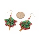 Glass Beaded Christmas Tree Dangle Earrings EJEW-JE05153-3