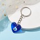 Porte-clés pendentifs mauvais œil en verre bleu KEYC-JKC00730-04-2