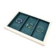 3 bandeja de exhibición de joyería de tela de microfibra rectangular con rejillas ODIS-E018-03-1