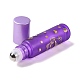 ガラスエッセンシャルオイルローラーボトル  ふたとステンレス鋼のローラーボールが付いている  詰め替え可能なボトル  幸運の猫の模様と中国語の文字の列  紫色のメディア  2x8.6cm  穴：9.5mm  容量：10ml（0.34fl.oz） MRMJ-M002-02A-06-3