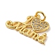 Mother's Day Heart with Word I Love Mama Charms KK-A200-14G-2