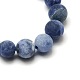 Frosted Natural Sodalite Round Bead Strands G-M064-8mm-01-2