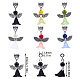 SUNNYCLUE 30Pcs Angel Charms Bulk Mixed Wedding Dress Wings Acrylic Beads Gemstone Healing Chakra Pendants for Jewelry Making and Crafting PALLOY-SC0002-31AS-2