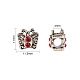 Antique Silver Plated Alloy Rhinestone Large Hole European Butterfly Beads MPDL-NB0001-06AS-2