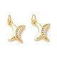 Rack Plating Eco-friendly Brass Micro Pave Clear Cubic Zirconia Charms KK-D072-01G-X-NR-1