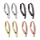 4 Pairs 4 Color Brass Micro Pave Clear Cubic Zirconia Leverback Earring Findings X1-ZIRC-ZZ0001-02-1