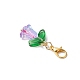 Подвесные украшения из прозрачного стекла в виде цветка HJEW-JM03295-01-5