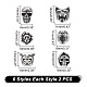 arricraft 12 Pcs 6 Styles Stainless Steel Animal Skull Head Beads STAS-AR0001-84-2