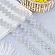 ポリエステルレースリボン  花柄レーストリム  服飾材料  銀  1-3/8インチ（34mm） OCOR-WH0082-20B-3