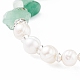 Bracelet extensible en perles d'aventurine verte naturelle et perle BJEW-JB07922-03-4