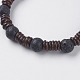 Bracelets extensibles en perles de lave naturelle BJEW-I241-08-2