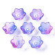 Transparent Two Tone Spray Painted Glass Beads GLAA-Q089-002B-003-2