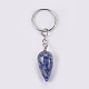 Porte-clés en jaspe bleu naturel KEYC-P041-B011-2