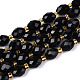 Натуральный черный обсидиан бисер пряди&nbsp;G-N342-35-8x6-01-2