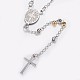 Collares de cuentas de rosario de 304 acero inoxidable NJEW-I205-11A-3
