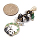 Decoraciones colgantes de esmalte de aleación de panda HJEW-JM01275-02-2