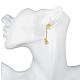 Real 18K Gold Plated Flower Brass Tassels Earrings EJEW-BB10645-G-5