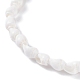 Bracelet de cheville en perles de coquille de trompette naturelle pour femme AJEW-AN00470-4