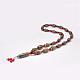 Buddhist Jewelry Natural Tibetan Agate Beaded Necklaces NJEW-F131-02-2