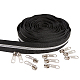 BENECREAT 10 Yards #5 Nylon Closed-end Zippers Black Nylon Coil Zippers with Silver Metallic Teeth DIY-BC0011-65-1