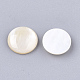 淡水シェルカボション  無色透明エポキシ樹脂  フラットラウンド  乳白色  12x2.5~3mm SHEL-T012-14D-2