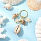 Натуральная ракушка в морском стиле с брелками из синтетической бирюзы KEYC-JKC01231-05-1
