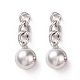 Brass Round Dangle Stud Earrings for Women EJEW-C008-30P-1