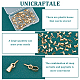 UNICRAFTALE 50Pcs 304 Stainless Steel Screw Eye Pin Peg Bails for Half Drilled Beads Pin 1.3mm Golden Pinch Bails with Screw Eye Pin Peg Bails for Bracelets Necklace Jewlery Making Hole: 6x3mm FIND-UN0001-24-5