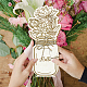 Biglietto di auguri con bouquet di fiori in legno AJEW-WH0441-007-6