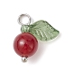 Natural Dyed White Jade Fruit Charms PALLOY-JF02431-04-3
